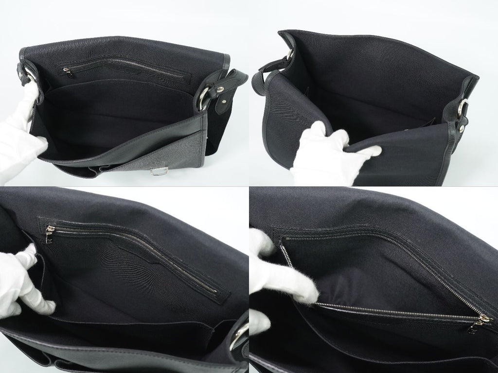 Louis Vuitton LV Arecreasing Lee Taiga Leather Shoulder Bag Ardoise Black — view 8