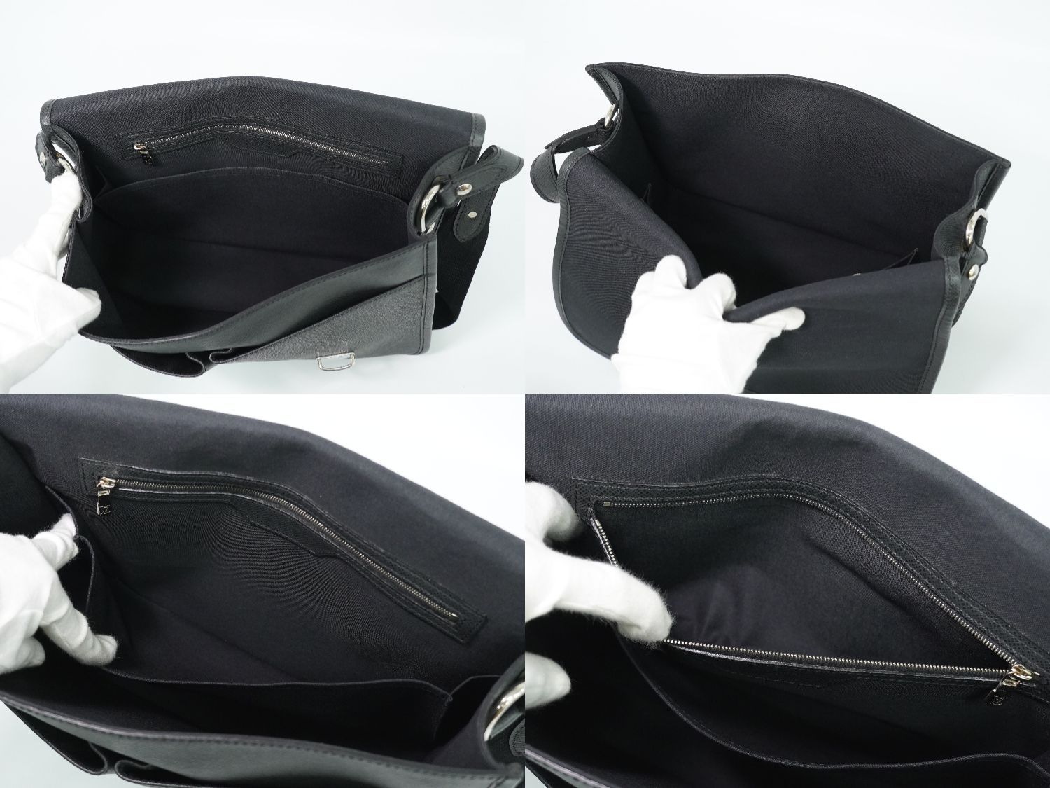Louis Vuitton LV Arecreasing Lee Taiga Leather Shoulder Bag Ardoise Black — view 8