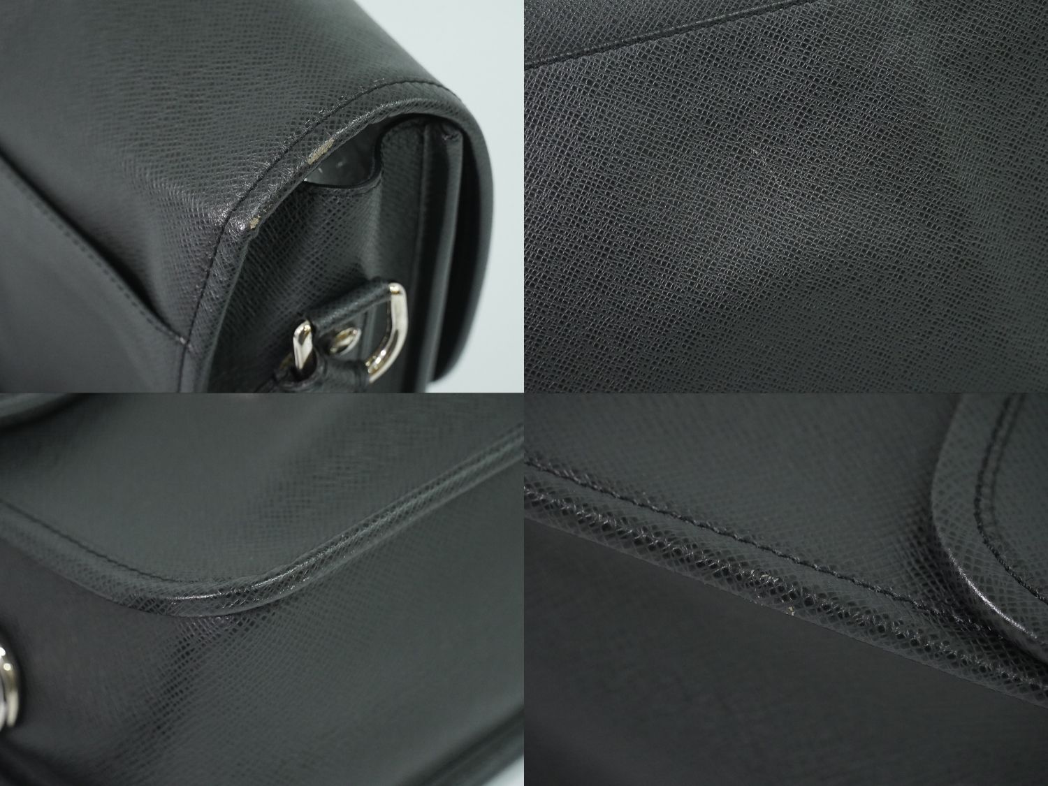 Louis Vuitton LV Arecreasing Lee Taiga Leather Shoulder Bag Ardoise Black — view 7
