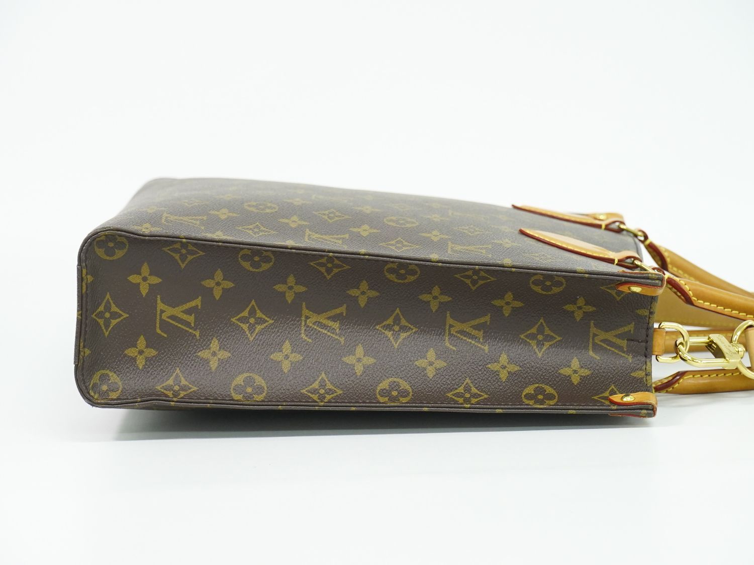 Louis Vuitton LV Sac Plat PM Monogram 2-Way Shoulder Bag Brown Vintage — view 4