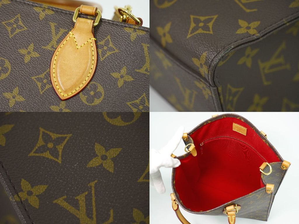 Louis Vuitton LV Sac Plat PM Monogram 2-Way Shoulder Bag Brown Vintage — view 7