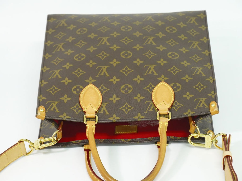 Louis Vuitton LV Sac Plat PM Monogram 2-Way Shoulder Bag Brown Vintage — view 5