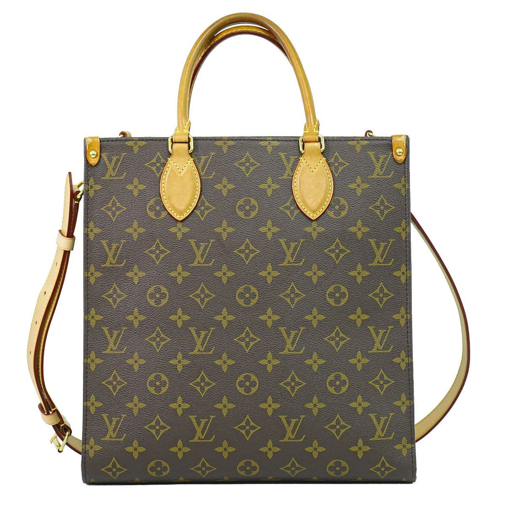 Louis Vuitton LV Sac Plat PM Monogram 2-Way Shoulder Bag Brown Vintage
