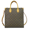 Louis Vuitton LV Sac Plat PM Monogram 2-Way Shoulder Bag Brown Vintage