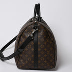 Louis Vuitton Monogram Macassar Keepall Bandouliere 55 Boston Bag Brown Black — view 4