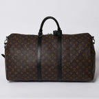 Louis Vuitton Monogram Macassar Keepall Bandouliere 55 Boston Bag Brown Black — view 2