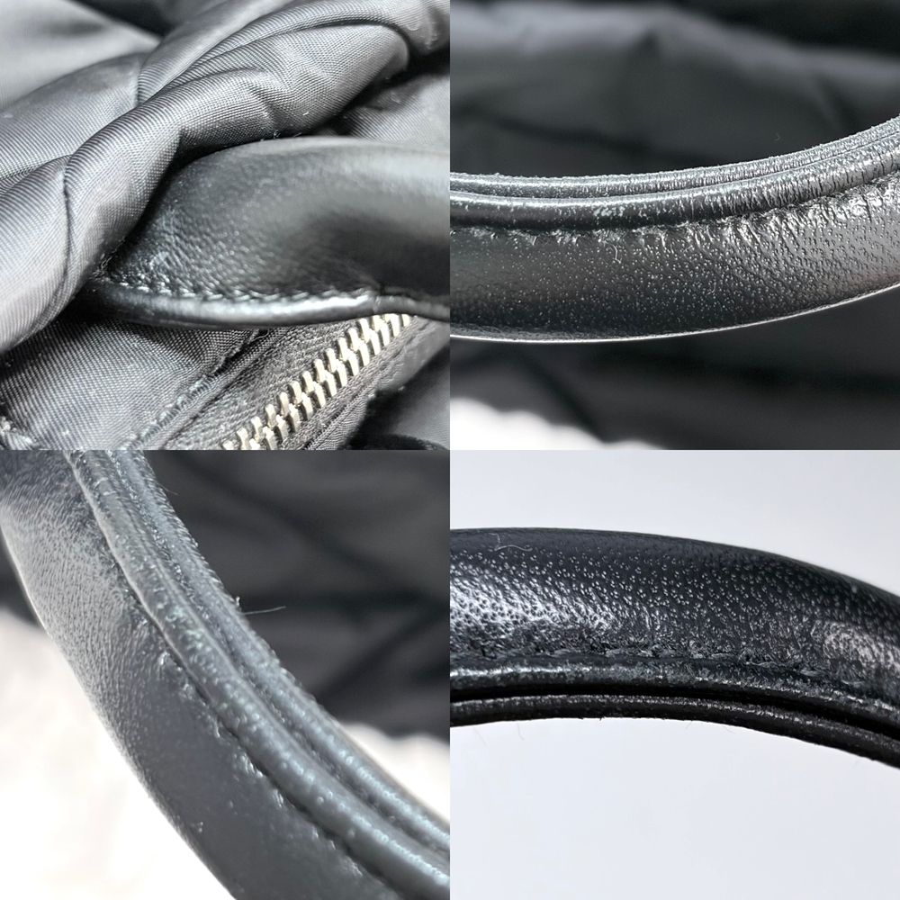 Prada 2-Way Small Padded Shoulder Bag Crossbody Nylon Black Silver Vintage — view 6