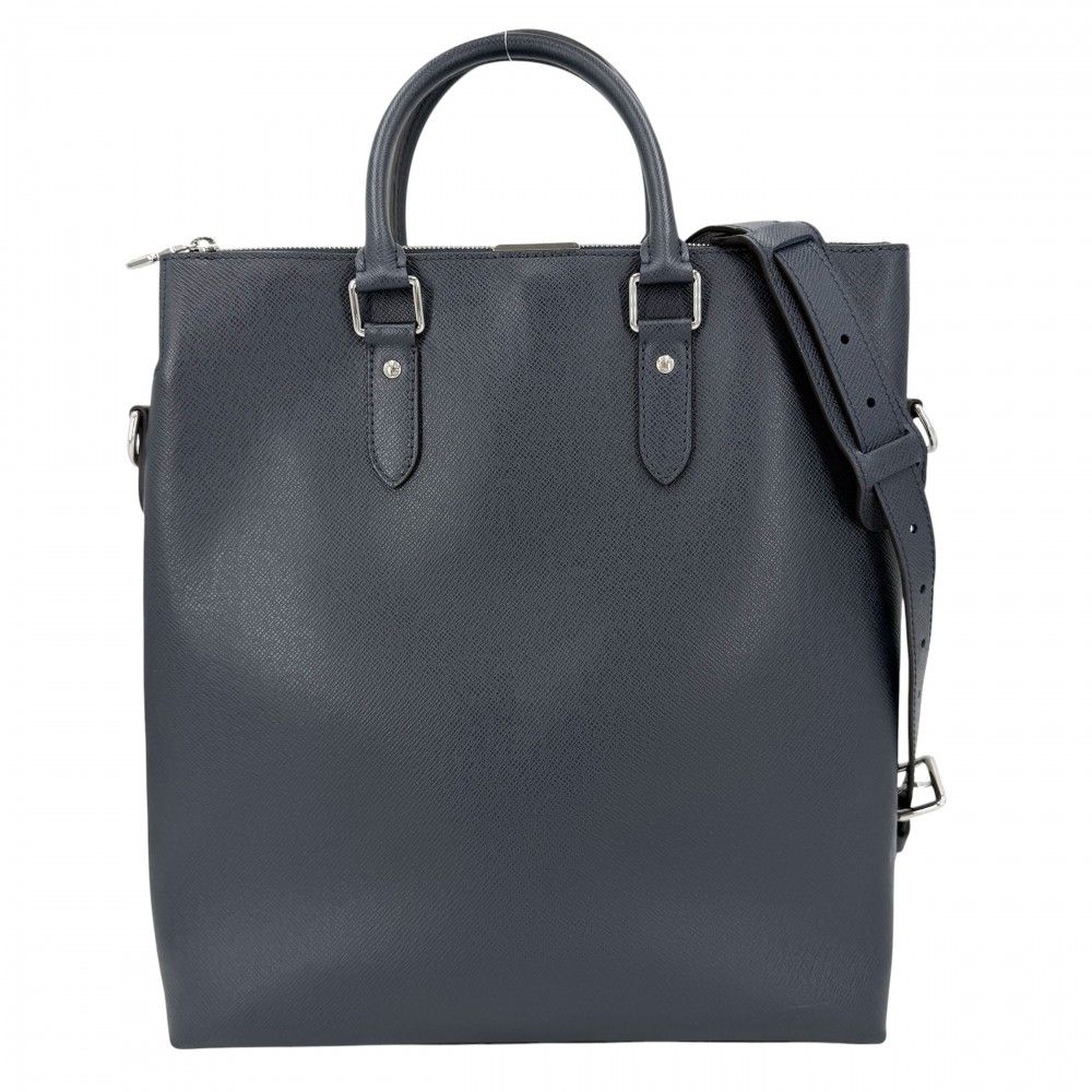 Louis Vuitton 2-Way Taiga Anton Tote Shoulder Bag Crossbody Business Navy