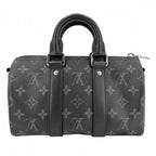 Louis Vuitton 2-Way Monogram Eclipse Keepall Bandouliere 25 Shoulder Bag Black — view 2