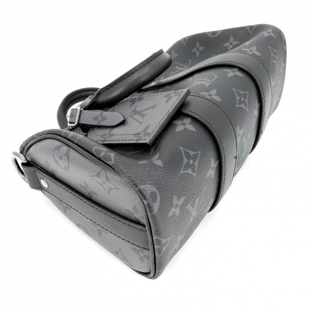 Louis Vuitton 2-Way Monogram Eclipse Keepall Bandouliere 25 Shoulder Bag Black — view 3