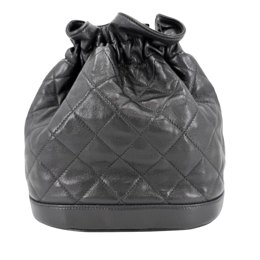 Chanel Shoulder Bag Quilted Drawstring Chain Crossbody Pochette CC Logo Fringe — view 2
