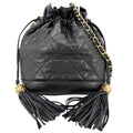 Chanel Shoulder Bag Quilted Drawstring Chain Crossbody Pochette CC Logo Fringe