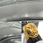 Chanel Shoulder Bag Quilted Drawstring Chain Crossbody Pochette CC Logo Fringe — view 6
