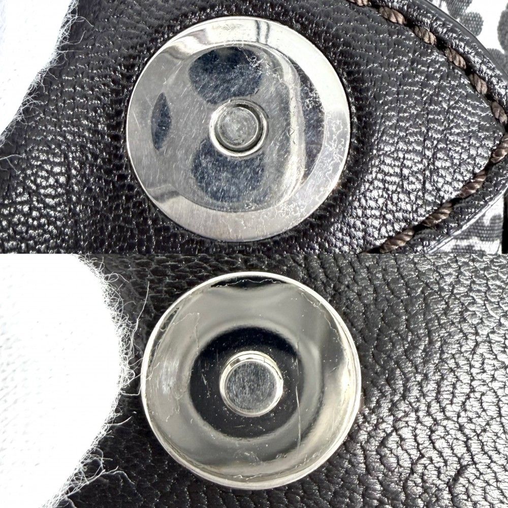 Celine Tote Macadam Handbag Denim Leather Navy Silver Vintage — view 7