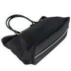 Prada Handbag Triangle Logo Tote Nylon Black Gold Vintage — view 3