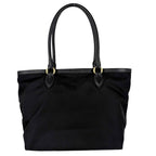 Prada Handbag Triangle Logo Tote Nylon Black Gold Vintage — view 2