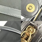 Prada Handbag Triangle Logo Tote Nylon Black Gold Vintage — view 6