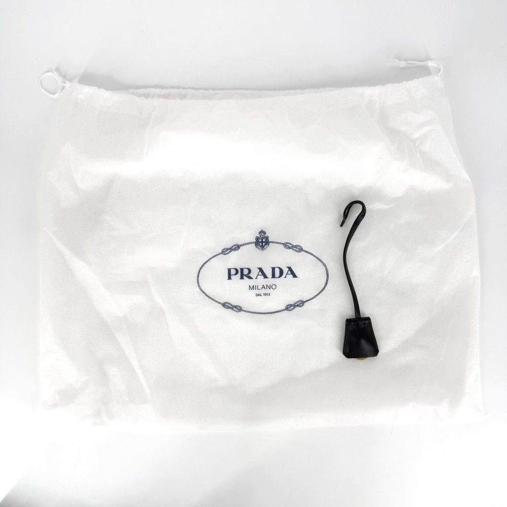 Prada Handbag Triangle Logo Tote Nylon Black Gold Vintage — view 8