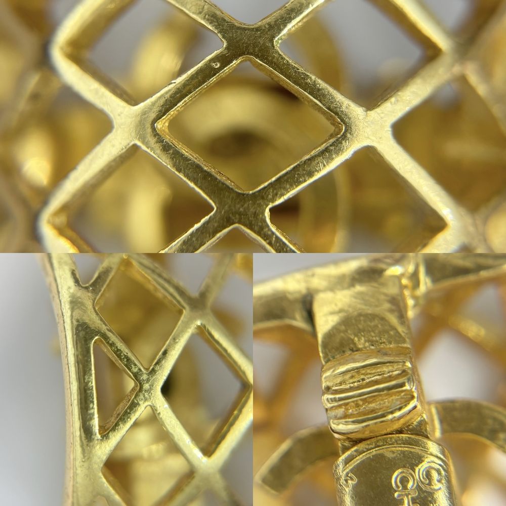 Chanel Earrings CC Logo Accessory Vintage Gold Plated — view 5