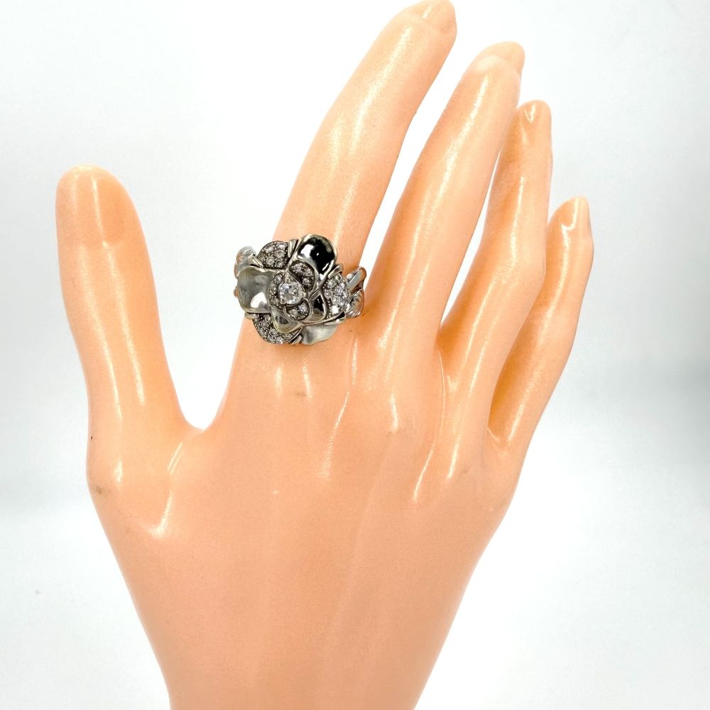 Chanel Ring Camellia Accessory Sally 18k WG White Gold Diamond Vintage — view 2