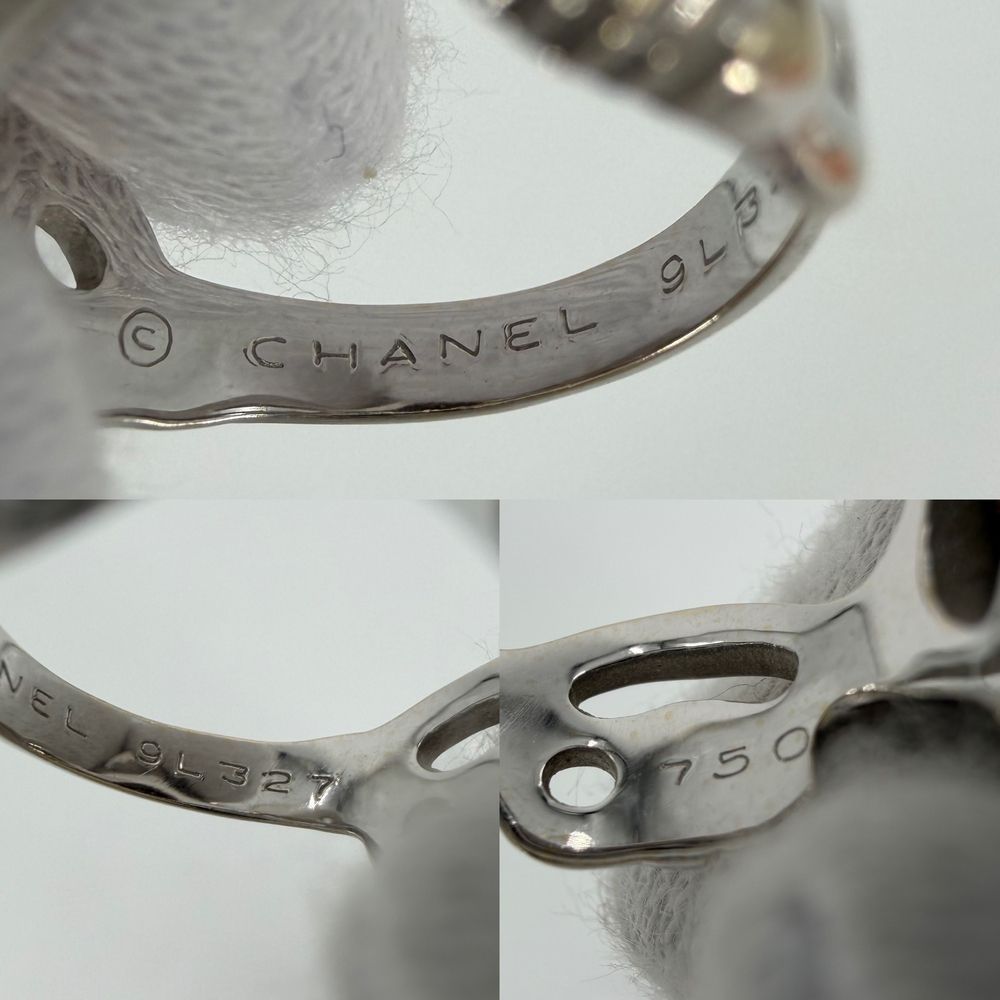 Chanel Ring Camellia Accessory Sally 18k WG White Gold Diamond Vintage — view 4