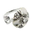 Chanel Ring Camellia Accessory Sally 18k WG White Gold Diamond Vintage