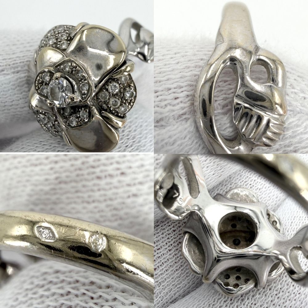 Chanel Ring Camellia Accessory Sally 18k WG White Gold Diamond Vintage — view 6