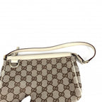 Gucci Handbag Abbey Accessory Sally Pouch GG Canvas Leather Beige Gold Vintage — view 8