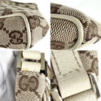 Gucci Handbag Abbey Accessory Sally Pouch GG Canvas Leather Beige Gold Vintage — view 6