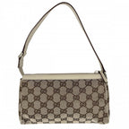 Gucci Handbag Abbey Accessory Sally Pouch GG Canvas Leather Beige Gold Vintage — view 2