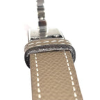 Hermes Belt Kelly 18 Leather Etoupe Silver Vintage — view 6