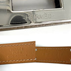 Hermes Belt Kelly 18 Leather Etoupe Silver Vintage — view 4
