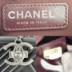 Chanel Shoulder Bag Boy Chain Crossbody CC Logo Leather Black Matte Silver — view 6