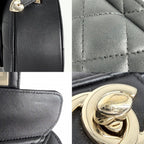 Chanel Shoulder Bag Quilted Heart CC Logo Small Lambskin Black Gold — view 6