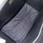 Prada 2-Way Triangle Logo Monochrome Shoulder Bag Crossbody Leather Black Gold — view 4