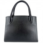 Prada 2-Way Triangle Logo Monochrome Shoulder Bag Crossbody Leather Black Gold — view 2