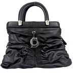 Dior Handbag Karenina Leather Black Silver