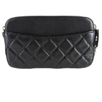 Chanel Chain Wallet Quilted CC Logo Shoulder Bag Crossbody Caviar Leather Black — view 2