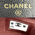 Chanel Chain Wallet Quilted CC Logo Shoulder Bag Crossbody Caviar Leather Black — view 6