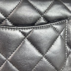Chanel Shoulder Bag Mini Quilted Chain Turnlock Mini CC Logo Lambskin Black — view 8