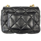 Chanel Shoulder Bag Mini Quilted Chain Turnlock Mini CC Logo Lambskin Black — view 2