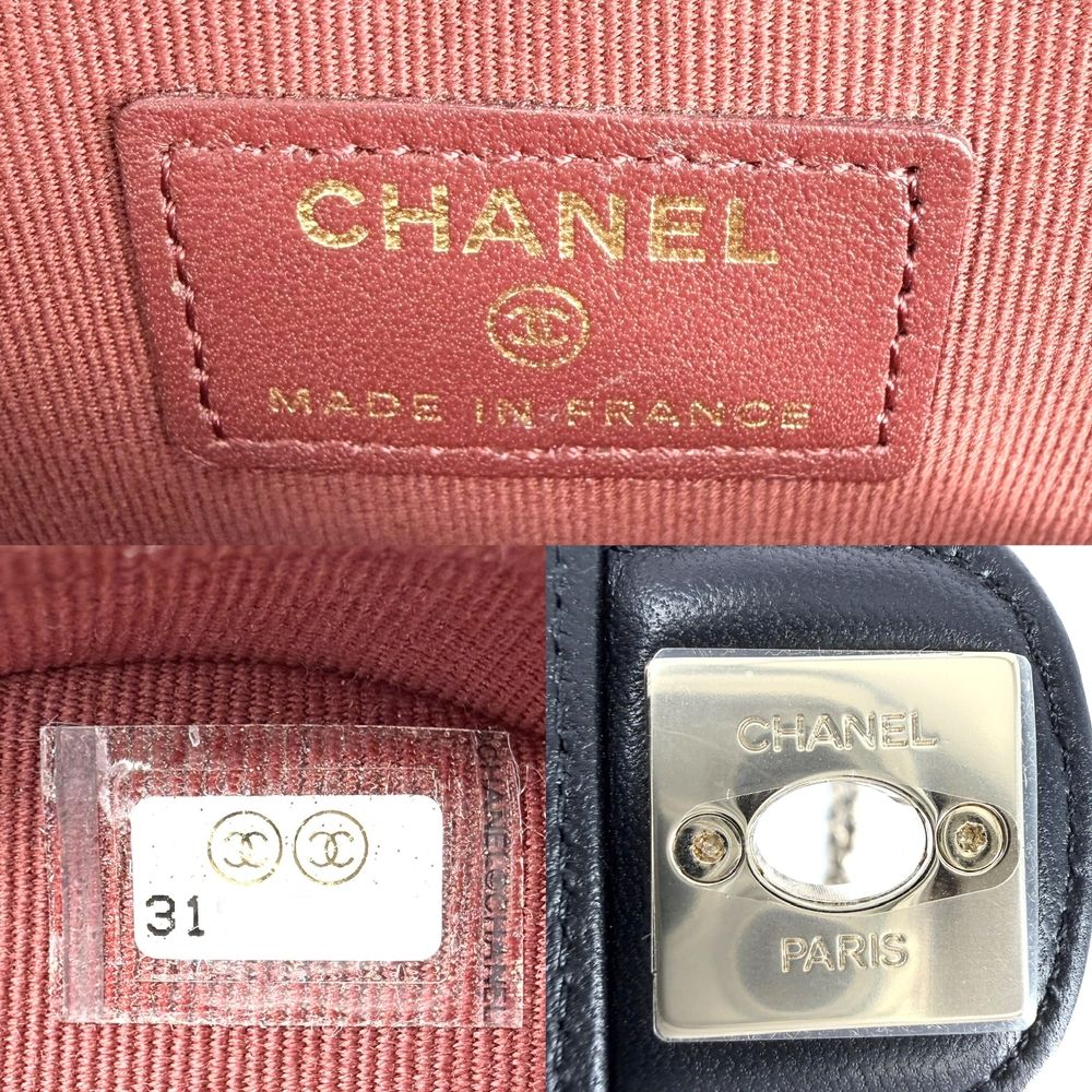 Chanel Shoulder Bag Crossbody Mini Chain Bag Quilted Pochette Heart CC Logo — view 5