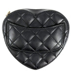 Chanel Shoulder Bag Crossbody Mini Chain Bag Quilted Pochette Heart CC Logo — view 2