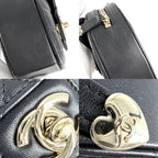 Chanel Shoulder Bag Crossbody Mini Chain Bag Quilted Pochette Heart CC Logo — view 6