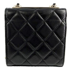 Chanel Shoulder Bag Crossbody CC Logo Quilted Chain Lambskin Black Gold Vintage — view 2