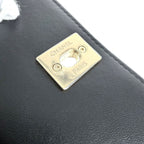 Chanel Shoulder Bag Crossbody CC Logo Quilted Chain Lambskin Black Gold Vintage — view 8
