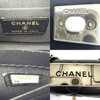 Chanel Shoulder Bag Crossbody CC Logo Quilted Chain Lambskin Black Gold Vintage — view 5