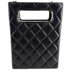 Chanel Shoulder Bag Quilted Evening CC Logo Bag Caviar Leather Black Gold — view 2