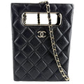 Chanel Shoulder Bag Quilted Evening CC Logo Bag Caviar Leather Black Gold
