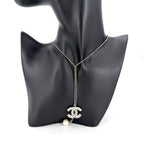 Chanel Necklace Long CC Logo Accessory Star Rhinestone Faux Pearl Vintage — view 2